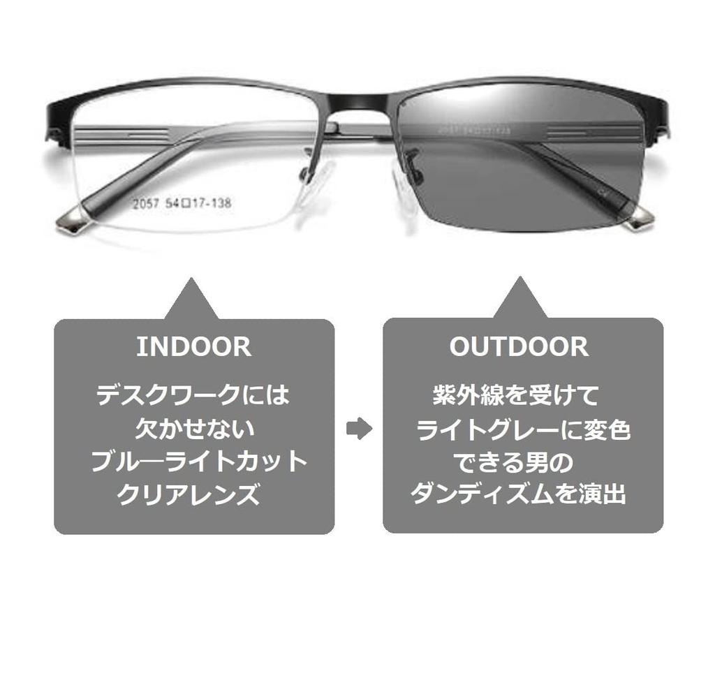 Ochelari cu tăietură ușoară Ochelari de calculator pentru afaceri Design care se transformă de la lucrul la PC la ochelari de soare la expunerea la UV Creează un BRAND Dandy [REONAS] [Albastru]