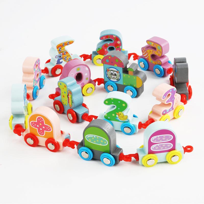 

Wooden Magnetic Train Set with Letters & Numbers - Educational Toy for Children Aged 3-6
