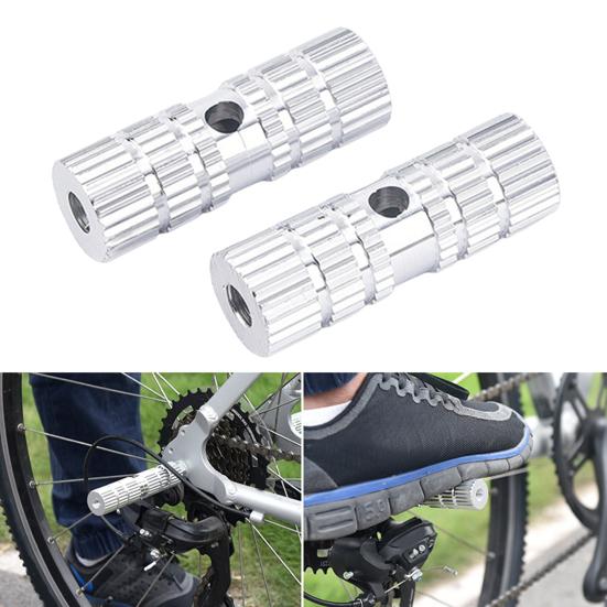1 Pair Anti-slip Groove Strong Load-bearing High Hardness Bike Rear Pedals Aluminum Foot Rest Pegs Bike Accessories