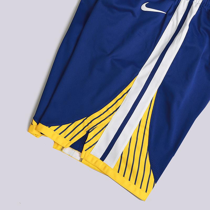 Nike NBA Color Block Logo Print Basketball Shorts AU Player Edition Golden State Warriors Men Shorts Blue 866383-495