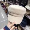 Autumn and winter warm versatile casual wool flat hat female Internet celebrity niche woolen personality age reduction and thin cap