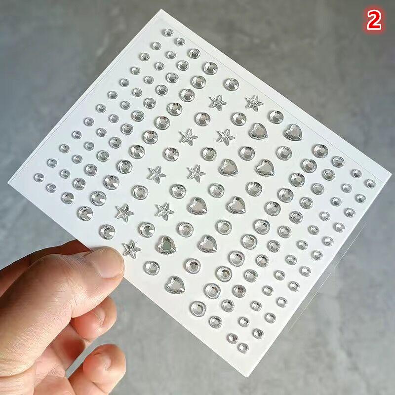 3D Eyes Face Makeup Temporary Tattoo Self Adhesive Beauty Colorful Pearl Jewels Stickers Festival Diy Body Art Decorations