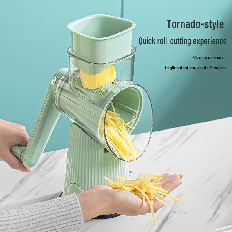 Tornado Hand-Crank Roller Vegetable Cutter: Multifunctional Kitchen Tool for Convenient Vegetable Slicing.