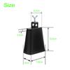 5in Cow Bell Metal Hand Percussion Music Cowbell Noise Makers Drum Accessories for Beginner