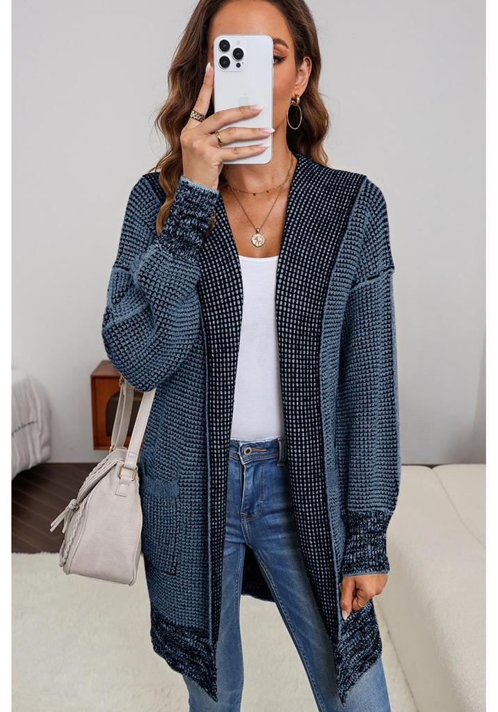 2025 Winter Women's Casual Hooded Knit Cardigan: European & American Style, Mid-Length, Loose & Warm