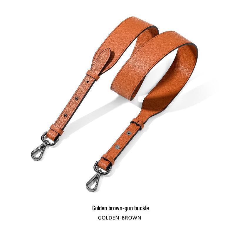 Breiter Schulterriemen aus Rindsleder mit genarbter und Litschi-Musterung - Vielseitiger, verstellbarer Taschen-Ersatzriemen