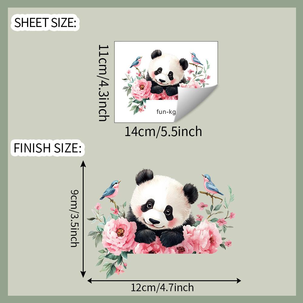 Aquarell-Blumen mit Rotem Panda Schalterplatten-Aufkleber für Schlafzimmer Wohnzimmer Hintergrundwand-Dekor Abnehmbare Folie