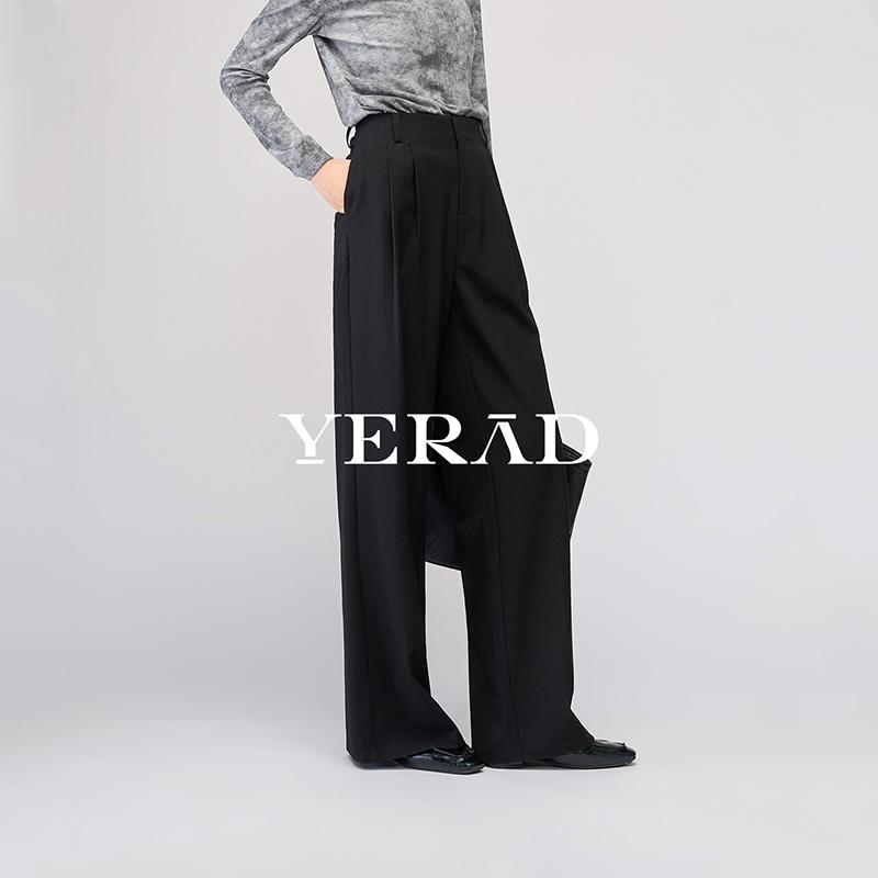 Wide leg suit pants, women's casual floor length pants, loose and slimming straight leg pants