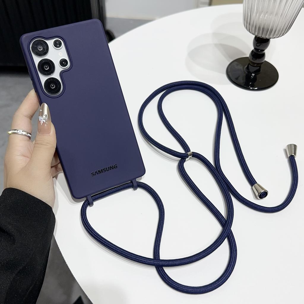 Crossbody Necklace Lanyard Cord Case Samsung Galaxy S25 S26 S24 S23 S22 S21 Ultra Plus S20 FE A32 A52 A72 A73 TPU Soft Cover