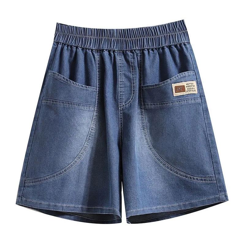 Shorts Women Summer Cotton Jeans Vintage Loose Large Size High Waist Casual Wide Leg Denim Pants
