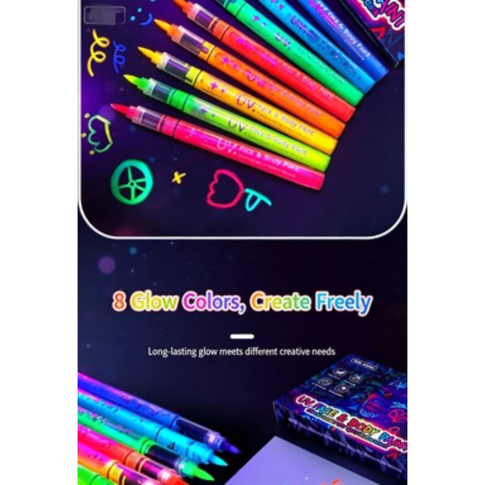 Children and Students Draw Luminous Pigments, Graffiti, DIY Markers, Fluorescent Pens