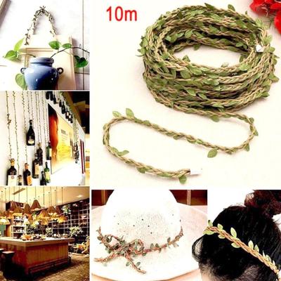 Nuovo 1 rotolo da 10 m di ghirlanda di foglie di vite artificiale finta per decorazioni fai da te per matrimoni, casa, giardino, fotografia