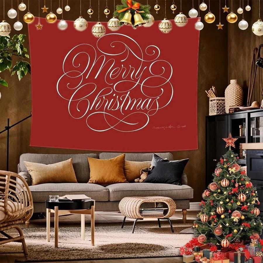 Merry Christmas Reindeer Background Cloth Hanging Cloth Bedroom Bedside Decorative Wall Cloth Rental Dormitory Tapestry