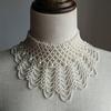 Imitation Pearl Fake Collar Necklace Hollow Design Multi Layer Detachable Collar Solid Color Dress Accessory