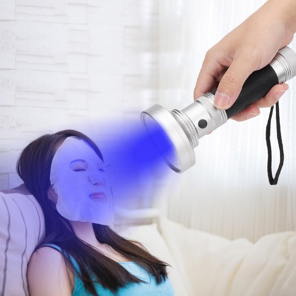 100LED UV Flashlight Fluorescent Detection Lamp for Cosmetic Mask Banknote Verification(black)