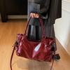 French Glossy Hand-held Tote Bag, Large-capacity Trendy Single-shoulder Armpit Bag