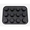 cotta Tiffany Muffin Pan (12 muffins), Black, Dimensions: 26 x 20 x 2.4 cm (Size of each muffin: 4.8 x 2.4 cm), Product Code: 88656