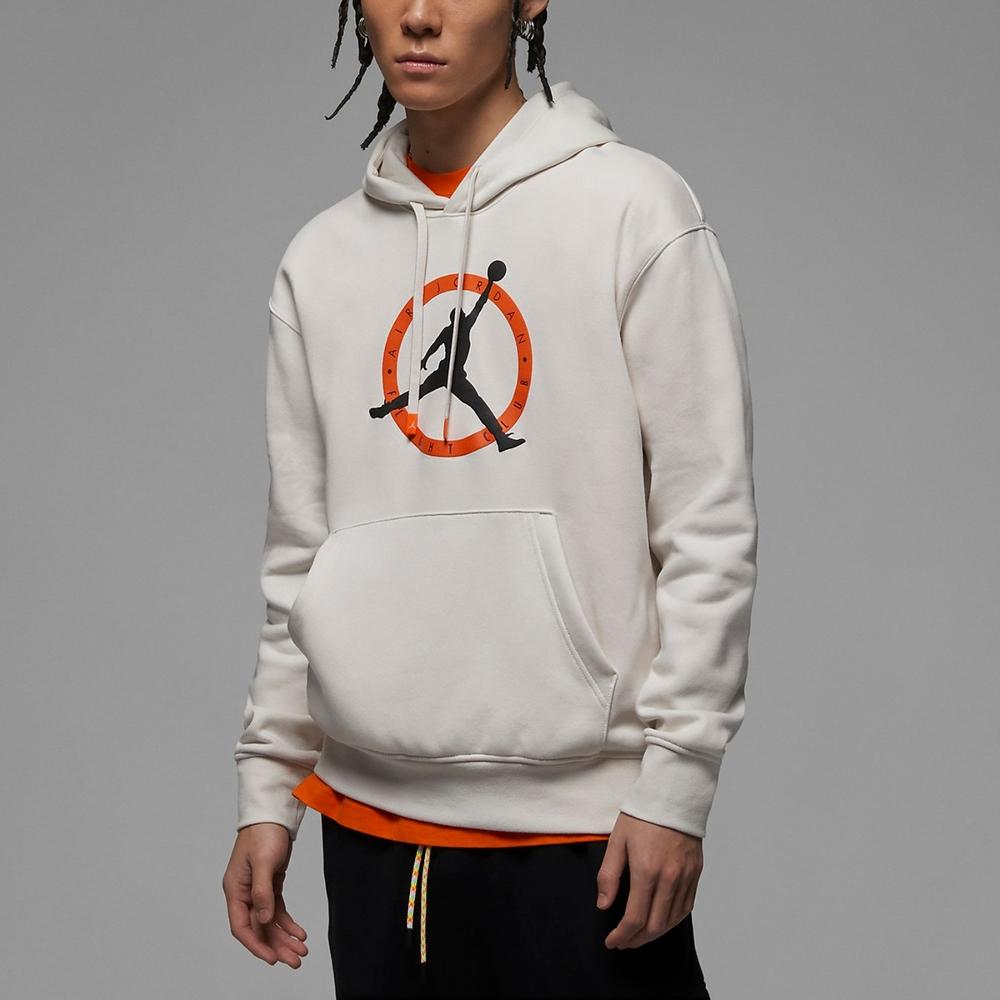 Air Jordan Flight MVP Graphic Fleece Pullover Hoodie White Orange FB7051-030