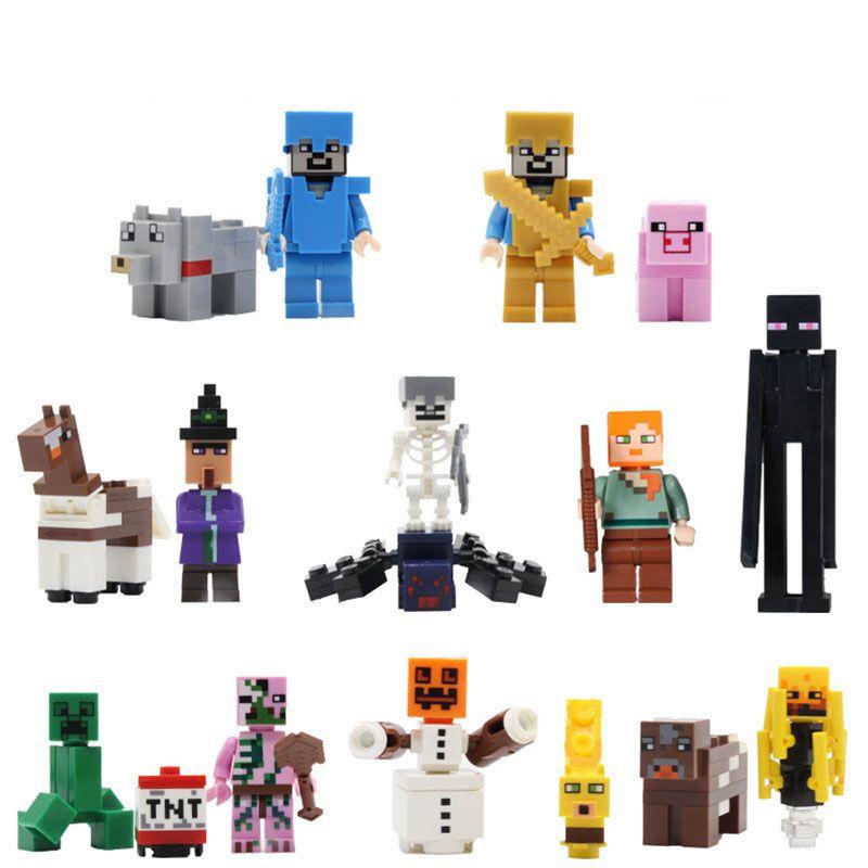 Figures Steve Minecraft Him Building Blocks Toys Bricks Children Birthday Gifts