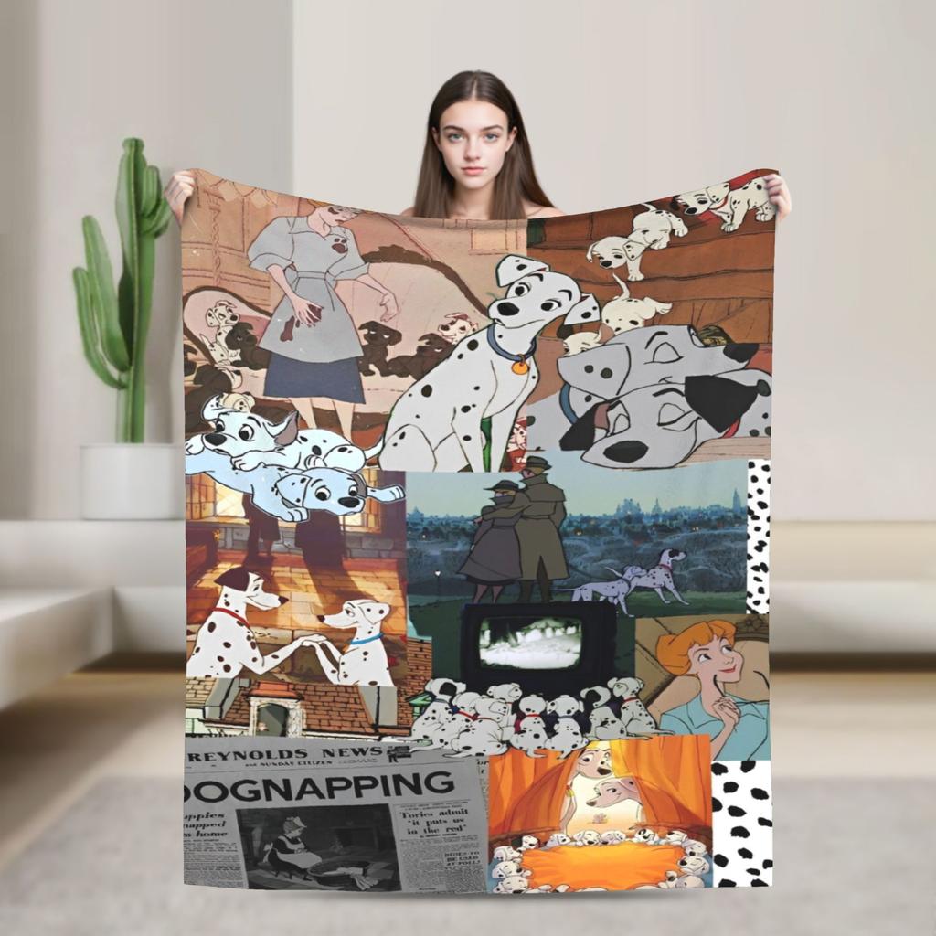 101 Dalmatians Cute DOG Pattern Blanket Anime Wool Vintage Warm Throw Blankets for Home Restaurant  Winter