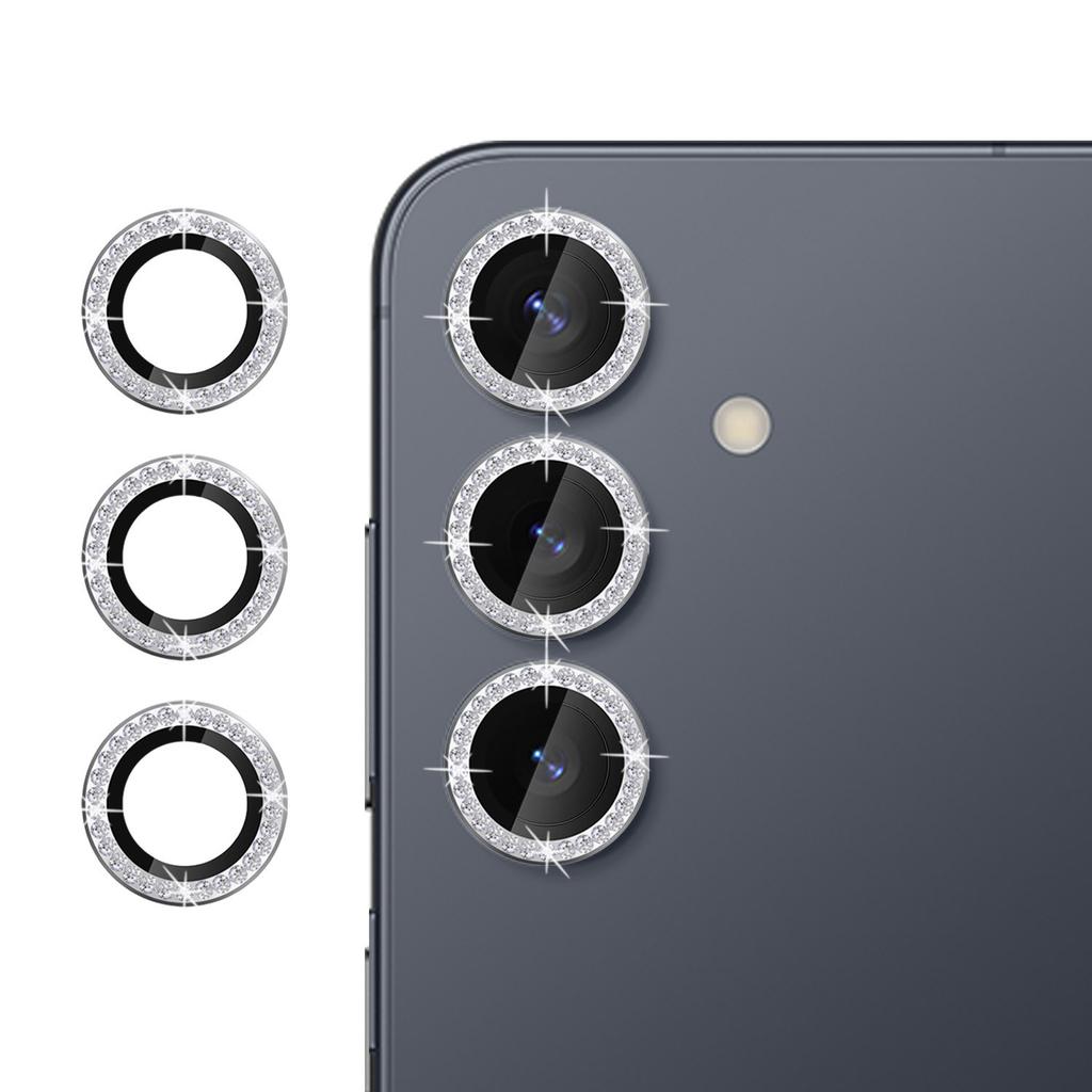 For Samsung Galaxy S24 FE Camera Lens Protector Diamond Ring Design Tempered Glass Lens Film