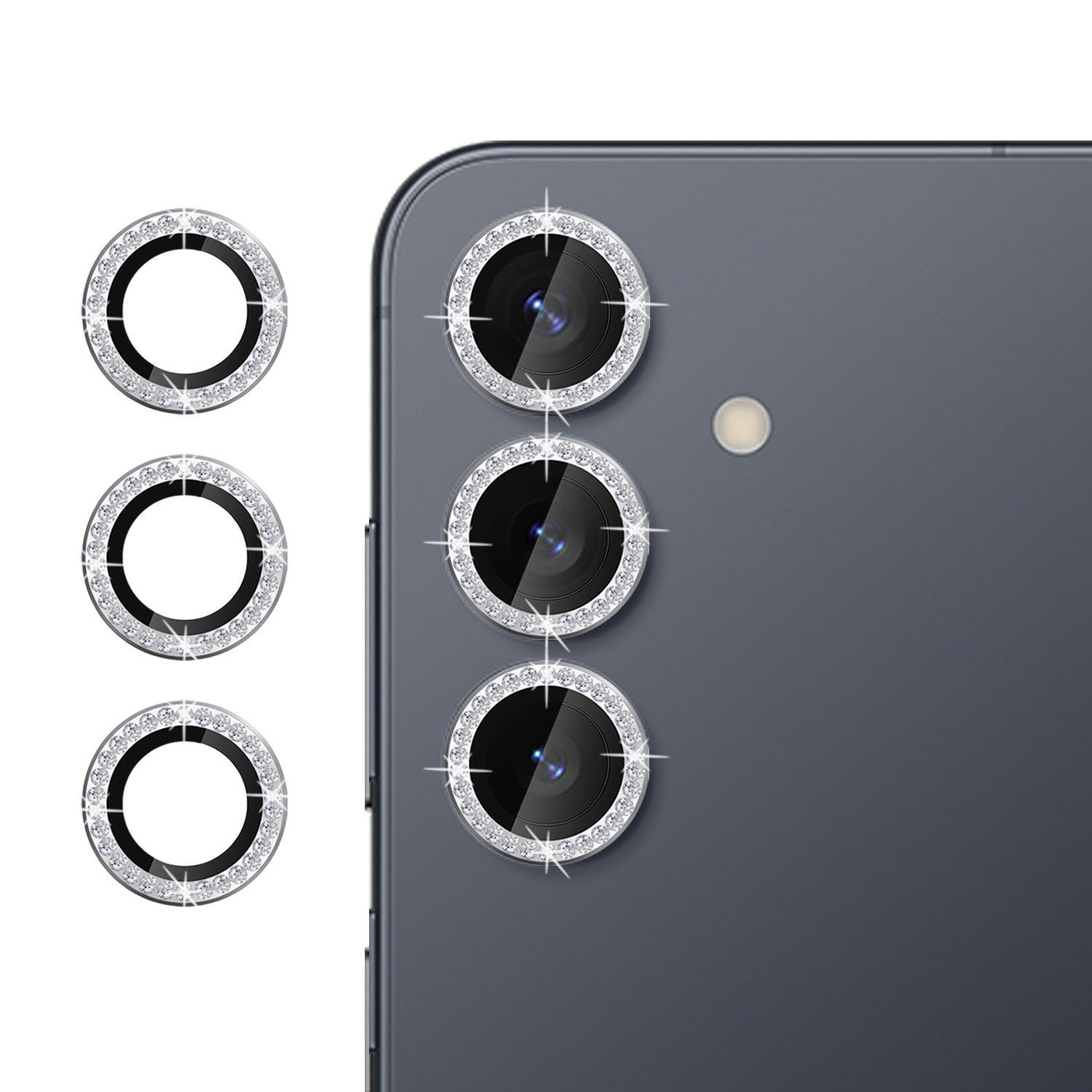 

Для Samsung Galaxy S24 FE Защита объектива камеры Дизайн бриллиантового кольца Защитная пленка для объектива из закаленного стекла Silver