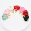 Xiyin 3D Drip Oil Heart Pendant Necklace Jewelry Accessories