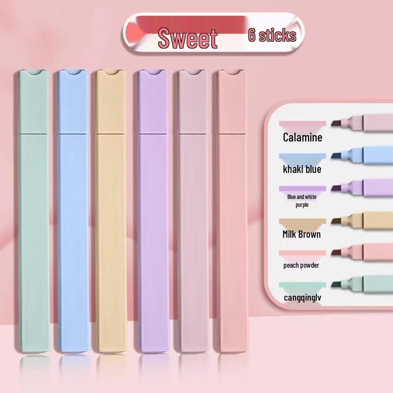 

Morandi Pastel Highlighter Set - Retro Macaron Colors for Students