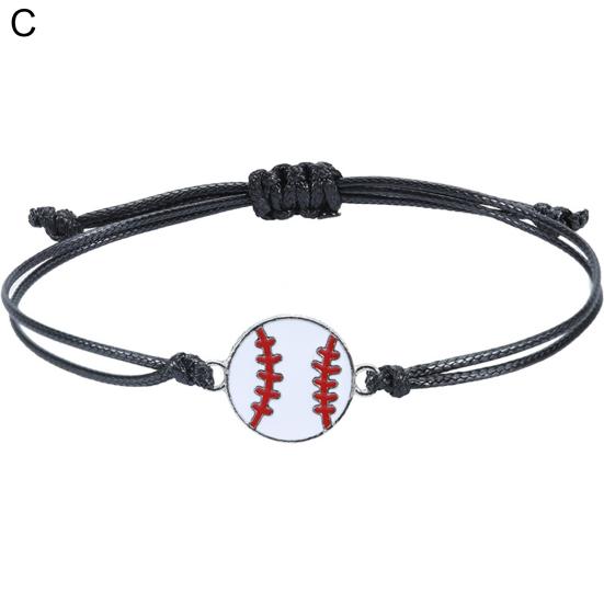 Pulseira esportiva futebol trançado unissex ajustável cera linha pulseira fã presente