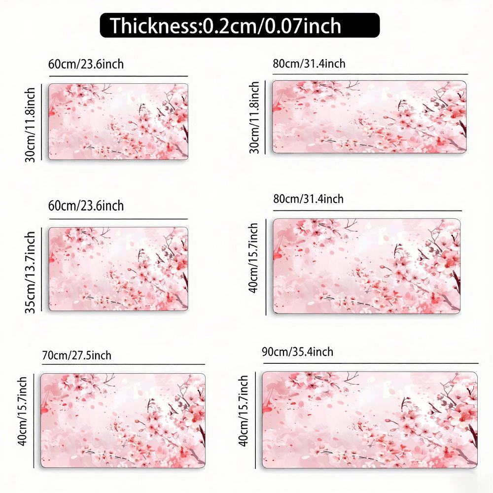 Japanese Cherry Blossom Vintage Mouse Pad Large Rubber Antislip Desk Accessories Mousepad for Office Gamer Keyboard Decor Mat
