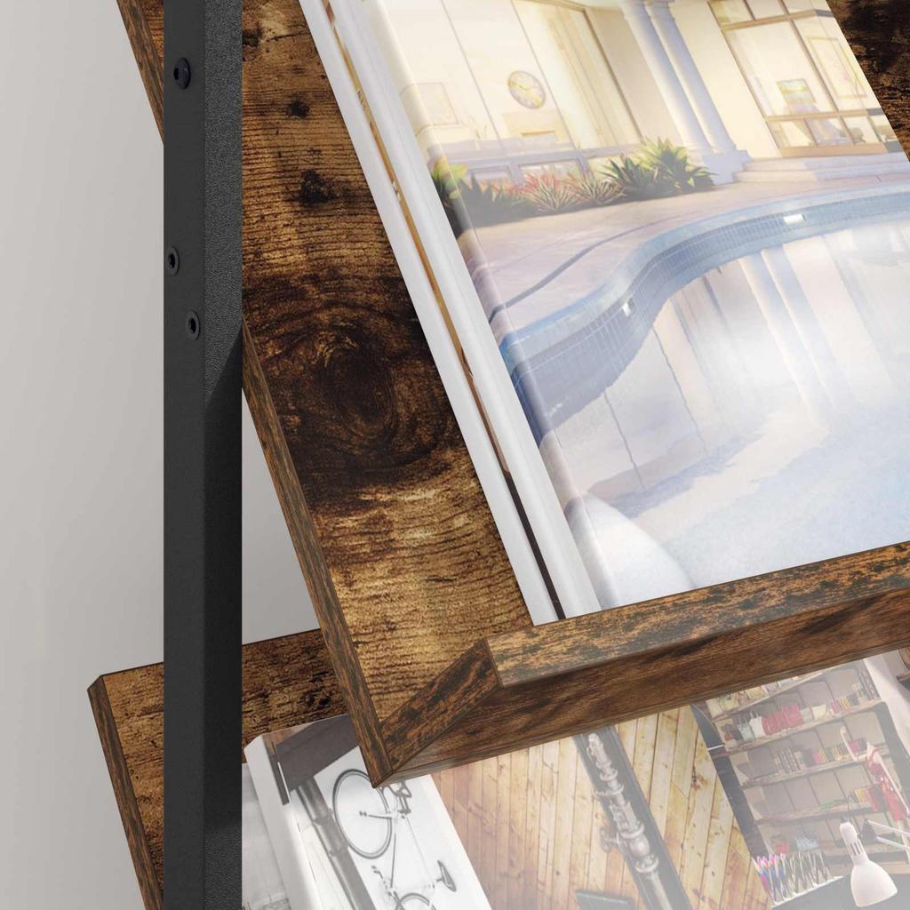 Magazine Rack Smoked Oak 68 X 40 X 123.5 Cm Engineered Wood