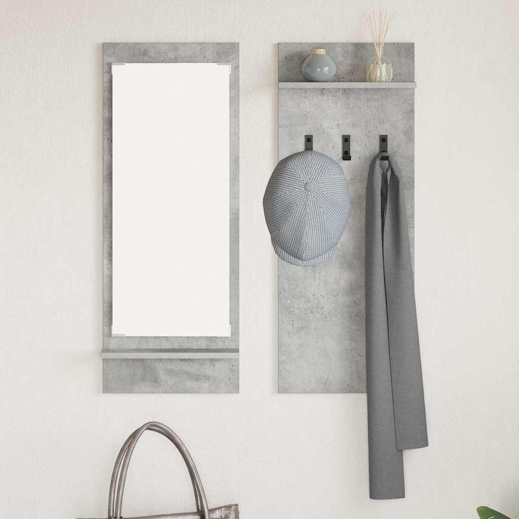 Wall Mounted Nightstand with Shelf Concrete Grey 70 X 10 X 90 Cm