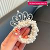 Kids Crown Headband & Princess Hair Ties: New Trendy Pearl Hair Ropes for Little Girls, Perfect for Bun Hairstyles and Ponytails