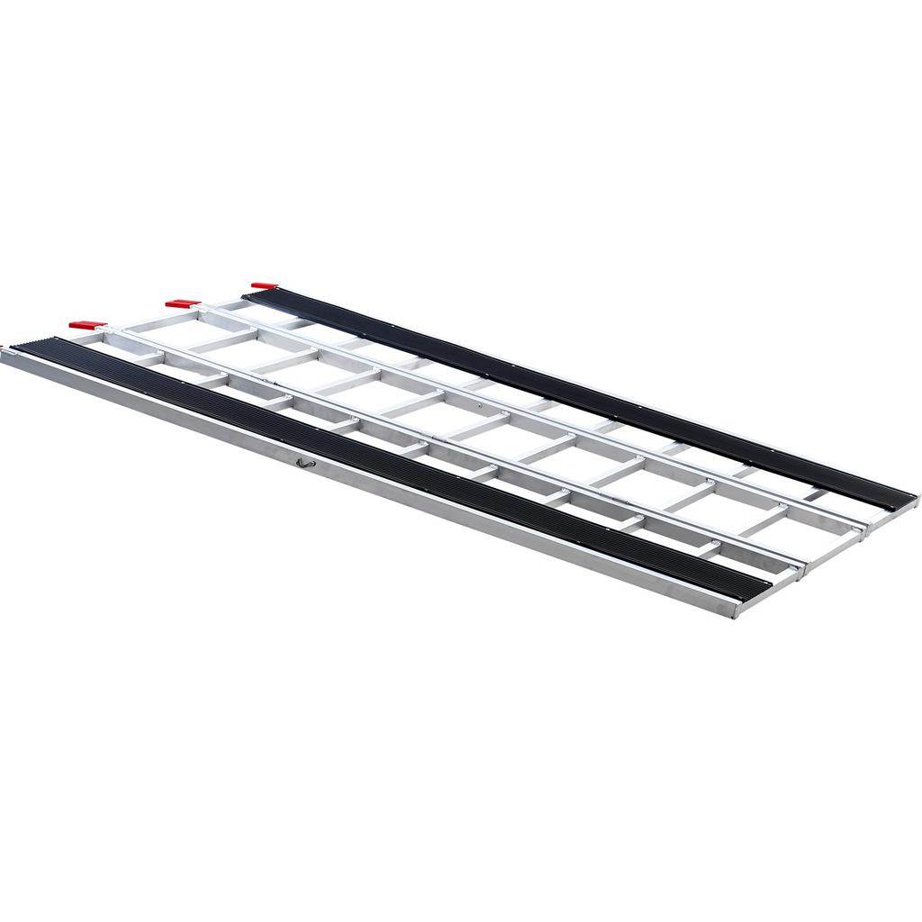 VEVOR Tri-Fold Loading Ramp, 2160 x 1375 mm, Non-Slip Aluminum Trailer Ramp with Compact Design, Easy Storage, 680.4 kg Load Capacity
