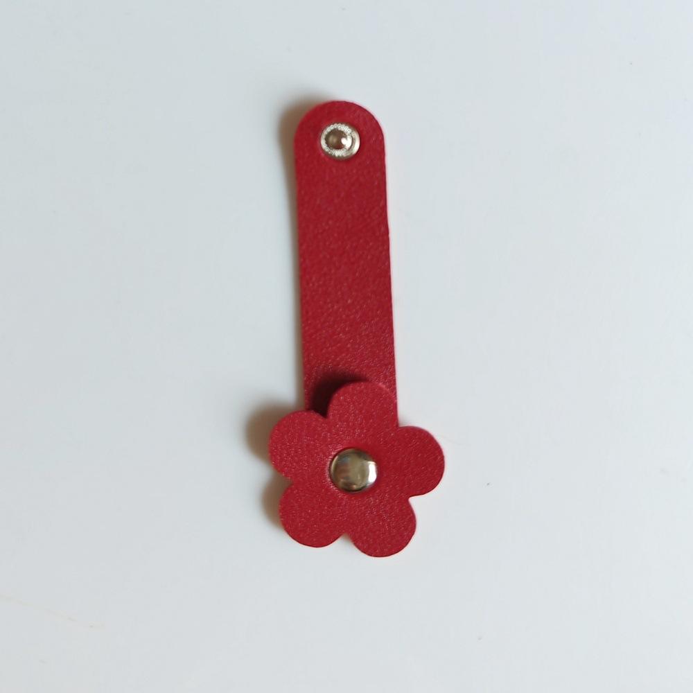 Cable Winder PU Leather Flower Shaped Cable Tie Headphone Stand Wire Organizer Headphone Winding Device