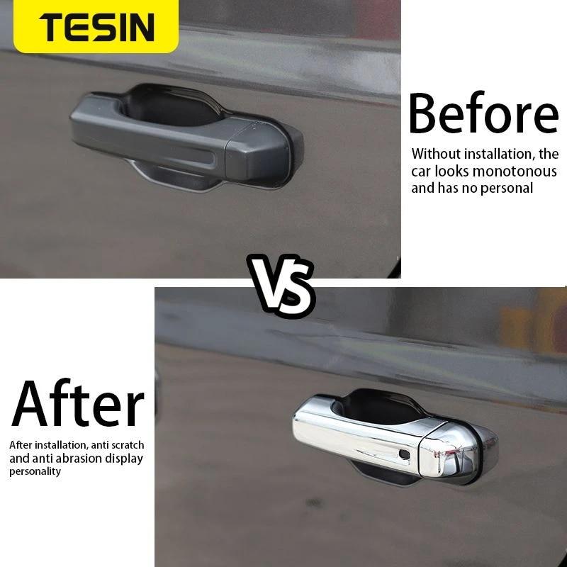 TESIN For Jeep Wrangler JL 2018+ Car Exterior Side Door Handle Tailgate Handle Decoration Cover Stickers For Jeep Wrangler JL