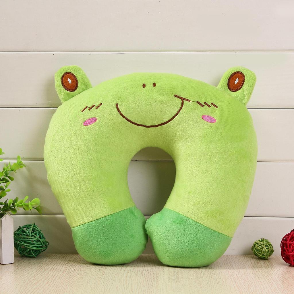 Cartoon Portable U-Shaped Neck Pillow - Foldable & Multifunctional for Travel