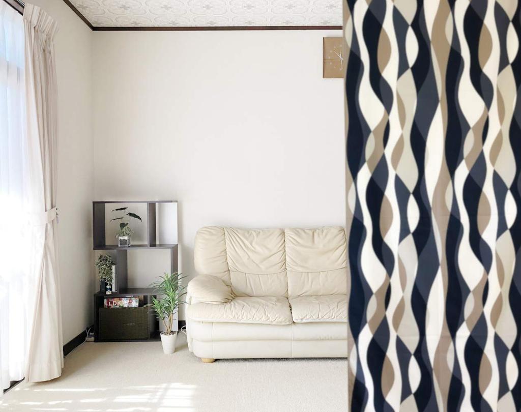 Panneau Long Pièce Intimité Améliore Chauffage et Refroidissement Élégant Accrochage Mural Motif Vague Nordique Large x 240cm Rideau, Séparateur, Écran, Rideau,