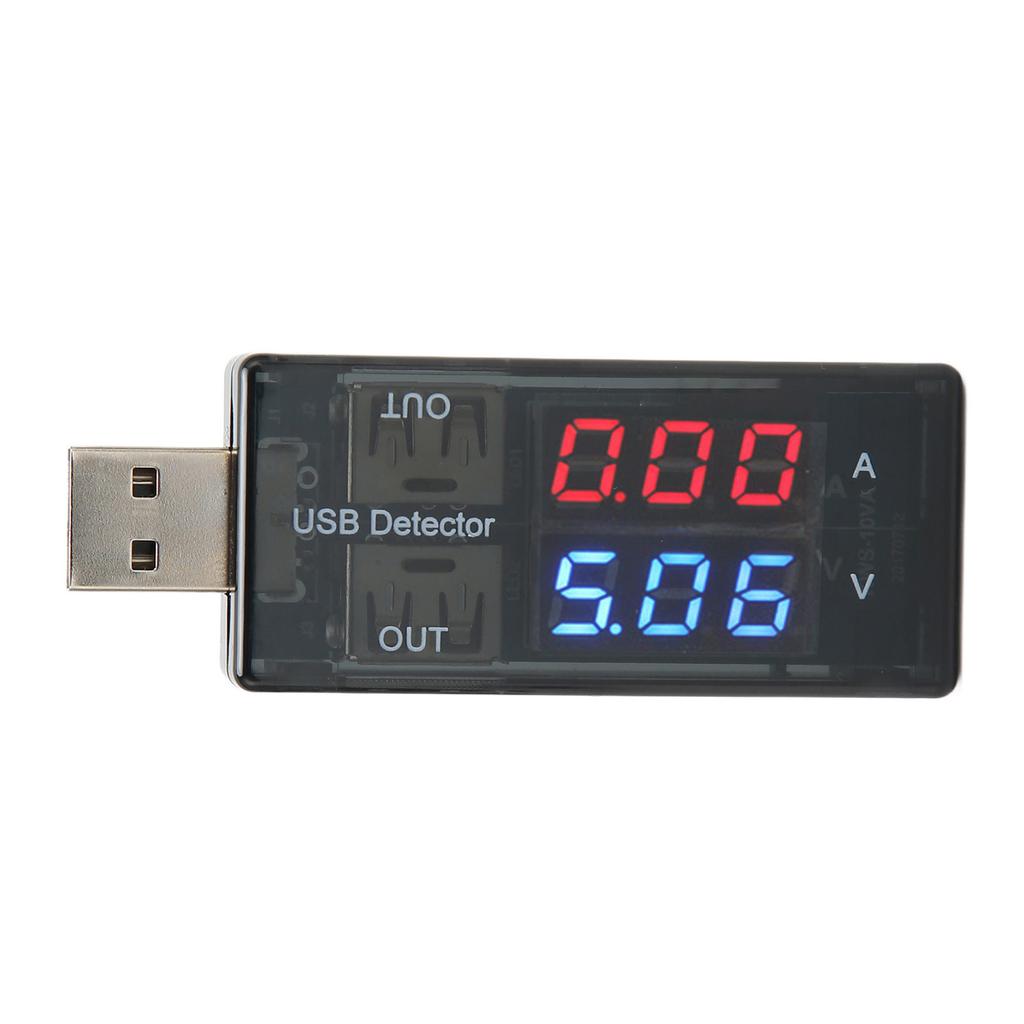 Dual USB Tester 1 In 2 Out LCD Power Current Voltage Meter Multimeter for Cell Phones Tablets Laptops Car Chargers