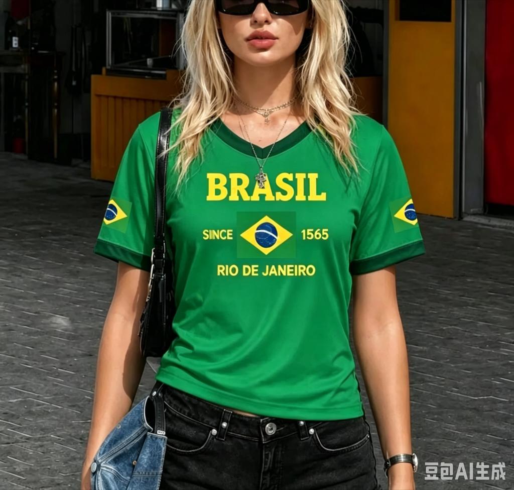 Summer Women Brazil Style Flag Soccer Jersey 3D Printed Short Sleeve T-Shirts Sport Apparel Gift for Brasil Fans Women T-Shirt