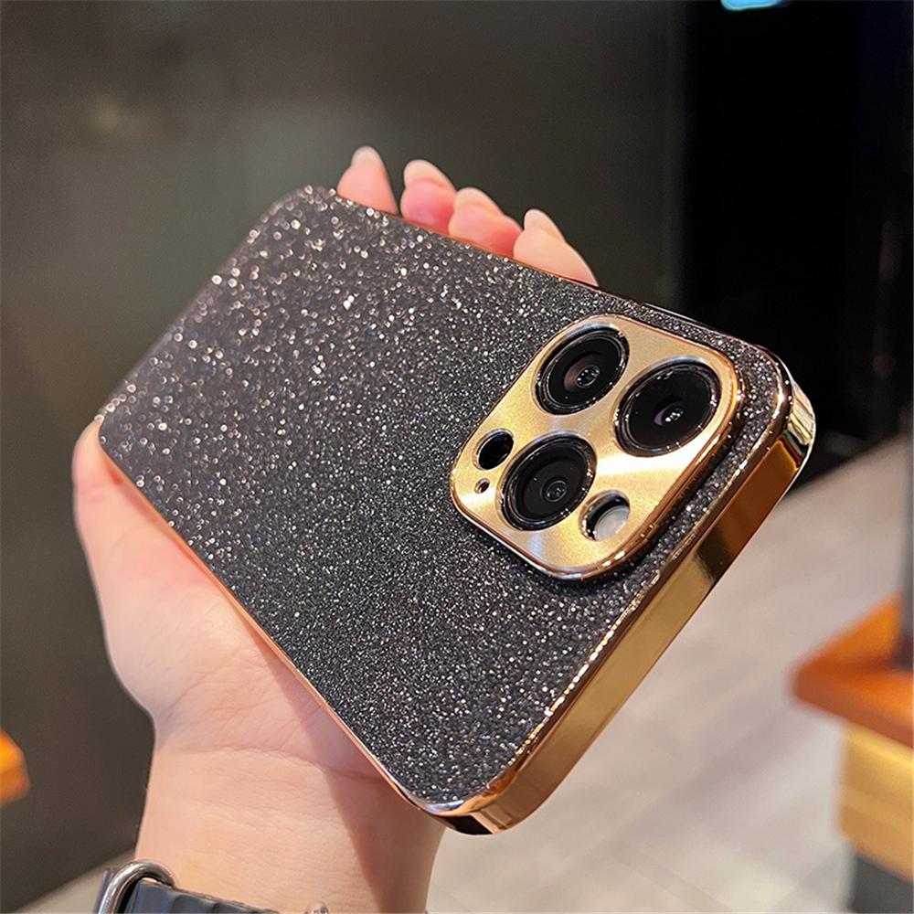 Luxury Plating Bling Glitter Rhinestones Gem Diamond Phone Case For iPhone 17 16 15 13 12 11 14 Pro Max Camera Protection Cover
