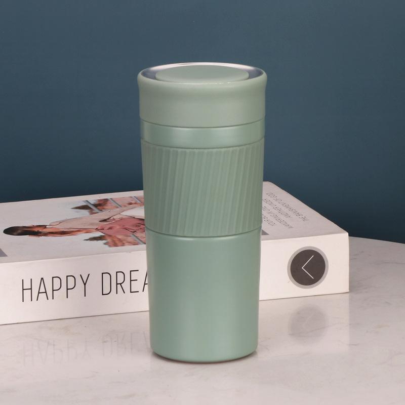 Silicone Set Cup Simple Straight Cup with Tea Net Stainless Steel Business Thermos Cup