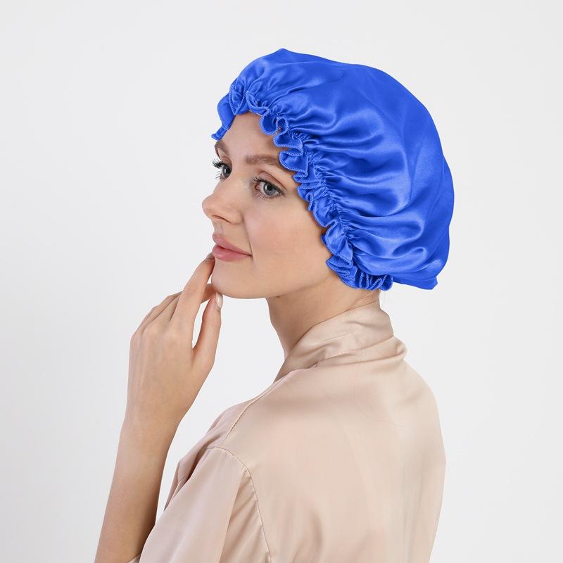 Mulberry Silk Hair Care Round Cap 16 Mmi Silk Nightcap Headgear Chemotherapy Cap Silk Shower Cap