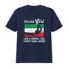 Italian Girl T Shirt Loud Italy Flag ArT  vintage Washed graphic Stylish Unisex designer clothes Casual Top For Everyday Wear