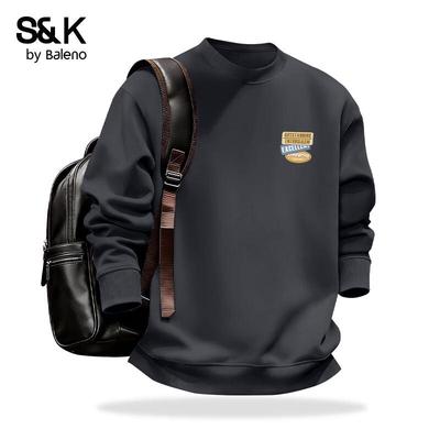 Baleno Men's Casual Heavyweight Round Neck Long Sleeve Sweatshirt