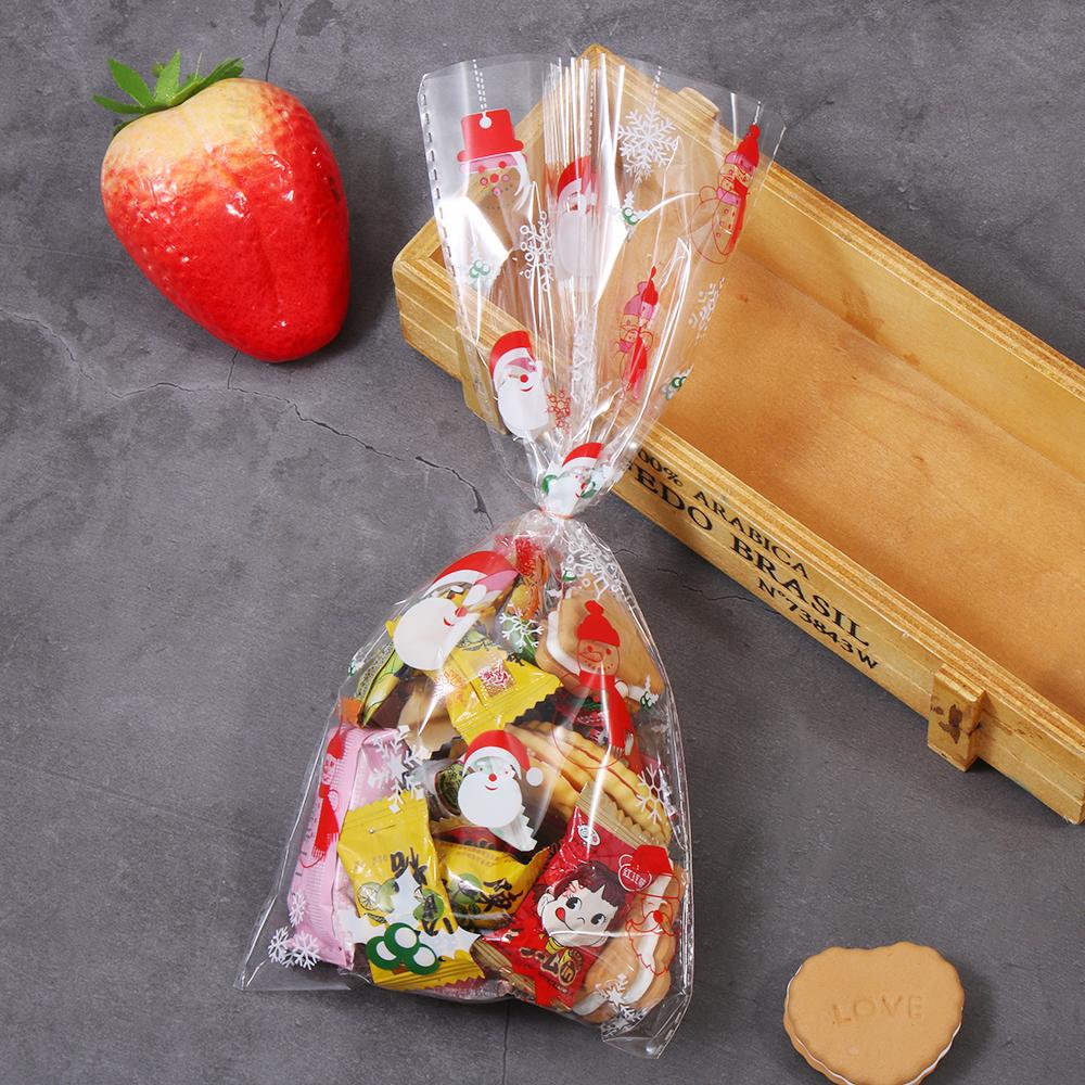 Xmas Supplies Snowman Santa Claus Cookies Storage Cellophane Baking Packaging Christmas Candy Bags