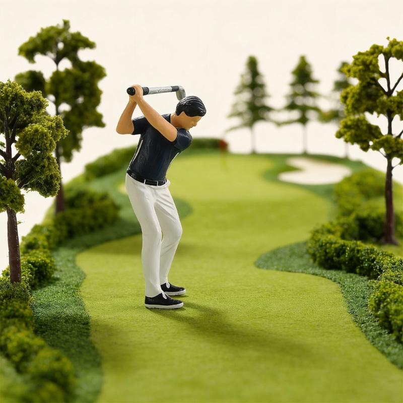 Golf Player Figure Model 1:64 Scale Hand Painted Miniature Figure for Miniature Scene Dioramas Props,Model Car Display