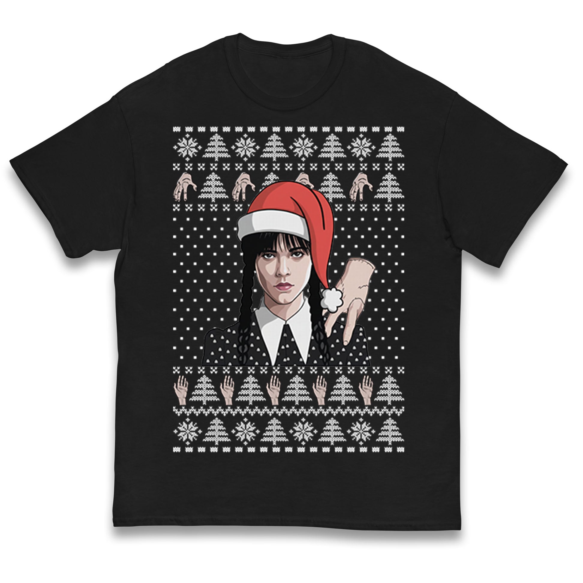 Wednesday Addams & Thing Christmas Kids T Shirt 120