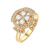 Exquisite Love Flower Shaped Rotating Open Rings For Girls With Copper Inlay And Sparkling Rhinestones Anxiety Fidget Jewelry