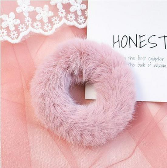 Autumn & Winter Fluffy Faux Fur Hair Tie - Korean Fairy Headwear Mink Hair Rope